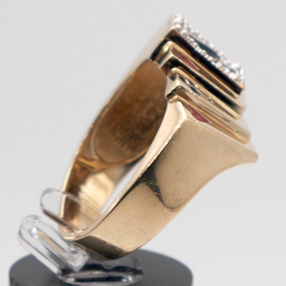 10k Gold Men’s Ring Poker Cards Diamond and Enamel SOLID Yellow Gold - Picture 4 of 8